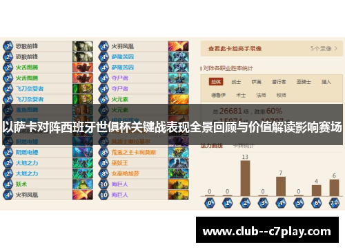 以萨卡对阵西班牙世俱杯关键战表现全景回顾与价值解读影响赛场